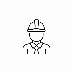 engineer or foreman in hardhat icon sign vector