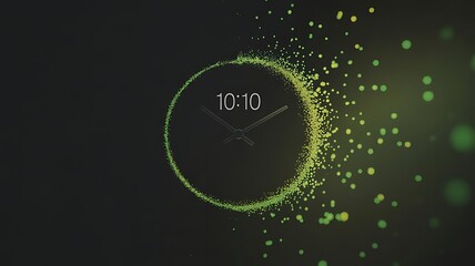 Green dots forming clock silhouette