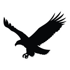 A striking depiction of a bird of prey in flight silhouette