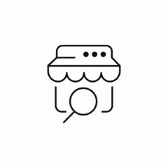 magnifying glass store icon sign vector