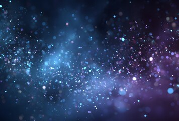 Fototapeta premium Abstract Starfield with Glowing Particles on Deep Blue-Purple Background for Space, Sci-Fi, or Cosmic Design
