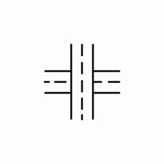 simple crossroad intersection icon sign vector