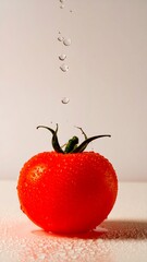 Tomato with water droplets