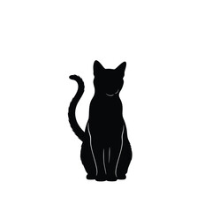 A charming black cat shape with a curled tail a striking silhouette
