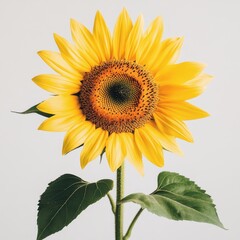 Yellow sunflower, vibrant yellow sunflower with a dark center