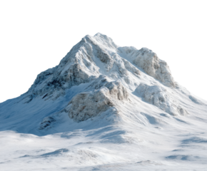 Snowy mountain landscape winter wonderland nature scene PNG, isolated on transparent background