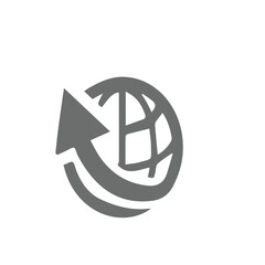 Global Navigation Arrow Concept, a stylized representation of a globe with an encompassing arrow, symbolizing movement, direction, and worldwide reach for travel or business