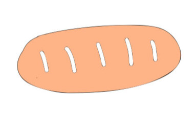 Artisan Loaf Illustration: A minimalist illustration depicts a freshly baked artisan loaf of bread, featuring a crusty exterior and a simple, yet appetizing, design. 