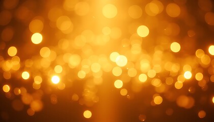 Fototapeta premium Warm golden bokeh lights create a soft blurred abstract background image