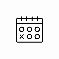 calendar with marks icon sign vector