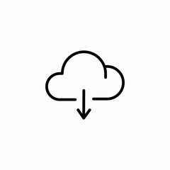 cloud download arrow icon sign vector