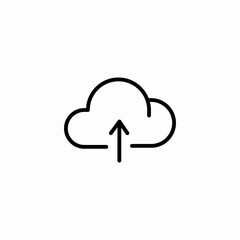 cloud upload arrow icon sign vector