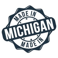 Made in Michigan grunge rubber stamp