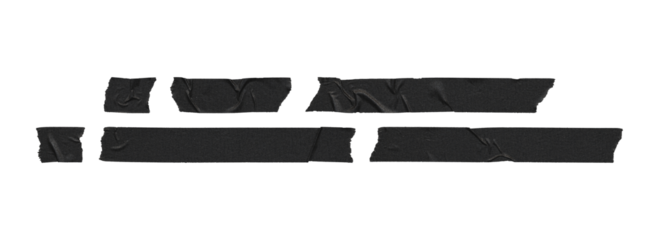 black tape sticker collection for social overlays, transparent png
