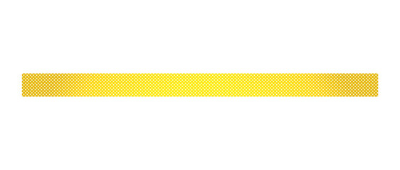 Long straight micro dotted yellow ribbon isolated on transparent background. Horizontal clean ribbon in yellow color for banner design, holiday, gift boxes, greeting card, gift decoration design