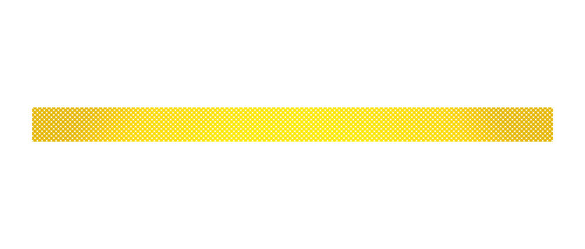 Long straight micro dotted yellow ribbon isolated on transparent background. Horizontal clean ribbon in yellow color for banner design, holiday, gift boxes, greeting card, gift decoration design
