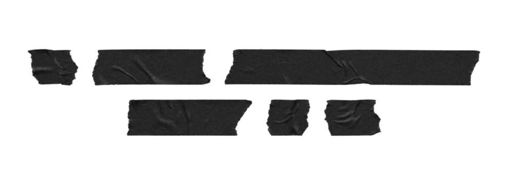 minimal black tape strips collection for clean ui overlays
