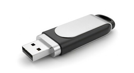 Compact usb flash drive for convenient data storage and transfer on any device isolated on white background