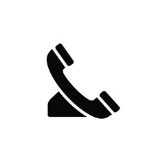 Incoming call icon with handset and downward arrow on a white background. EPS 10.