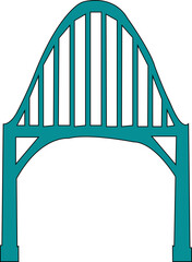 Bridge icons vector set. Suspension bridge icon for city infrastructure and transportation representing architectural engineering and a connection across a river vector solid icon