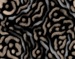 Leopard, zebra and giraffe pattern design. Hand drawn leopard zebra and giraffe pattern design. For textile and print. Black and beige color.