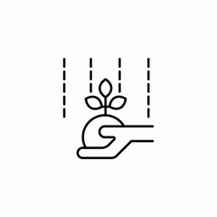 hand holding plant icon sign vector