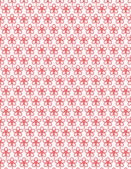 Red flower repeat pattern on white background