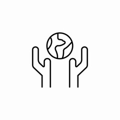 hands holding globe icon sign vector