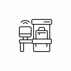 luggage check-in kiosk icon sign vector