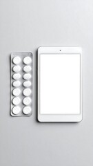 Flatlay of pills and tablet