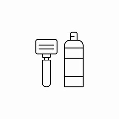 razor and shaving cream icon sign vector