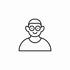 smiling developer profile icon sign vector