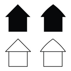 Simple house symbol. real estate property vector for web and apps. Minimal Home Icons in Black and White. cottage vector illustration, architecture graphic design. Eps file 11