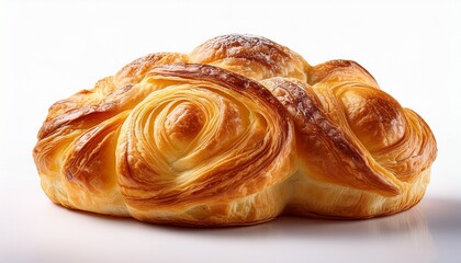Italian Puff Bread Or Pane Schiocco Closeup On Isolated White Background