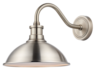 Metal outdoor barn light isolated on transparent background