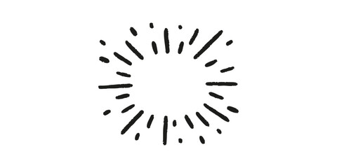 Obraz premium Hand-Drawn Sunburst Design. Radiant Energy And Creativity Collection. Isolated Vector Illustration