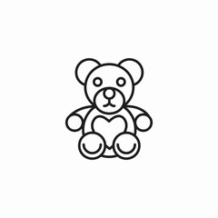 teddy bear heart icon sign vector