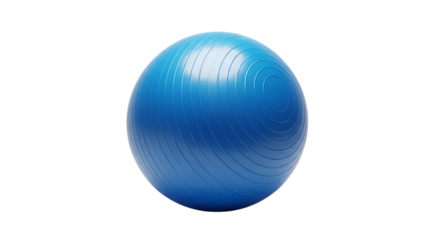 Blue exercise ball fitness gym yoga pilates stability balance workout equipment training spherical inflatable  ball transparent background