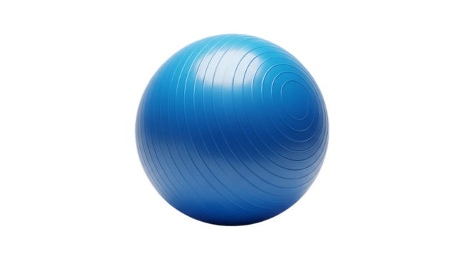 Blue exercise ball fitness gym yoga pilates stability balance workout equipment training spherical inflatable  ball transparent background
