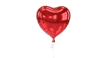 Red heart balloon love valentine's day romantic gift party decoration celebration foil balloon shiny balloon transparent background