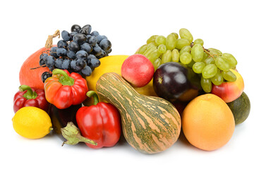 Colorful Harvest of Fruits, Vegetables, and Berries.