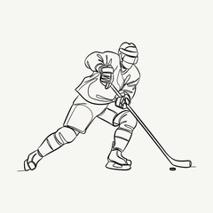 Obraz premium Minimalist hockey player illustration in action