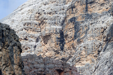 Close-up photo of a Dolomites cliff