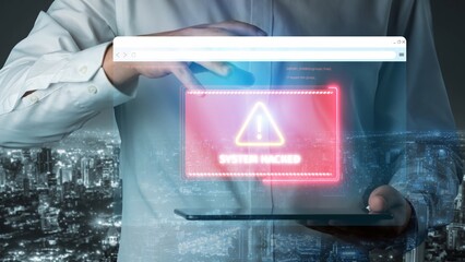 Cybersecurity defense and system protection from hackers, secure digital systems, cyberattack...