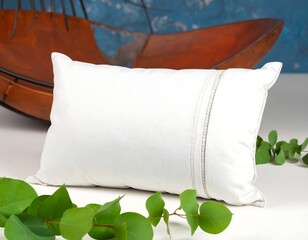 White pillow with subtle trim