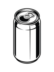 Classic aluminum soda can with pull tab open isolated