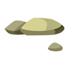 Pile of various sized smooth stones in earthy tones on a white background