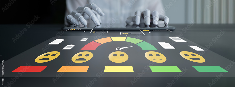 Poster using ai for customer feedback analysis and satisfaction reporting. an ai dashboard for reviewing us