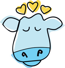 Front View of Cow Head – Adorable Farm Animal Vector for Kids and Products. Cartoon Cow Face – Cute Livestock Illustration Isolated on White. Funny Cow Portrait – Happy Farm Animal Head in Vector .