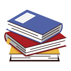 Stack of Books Illustration for Education and Reading Resources